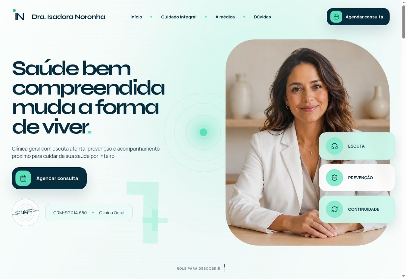 Preview do Dra. Isadora Noronha — Clínica Médica