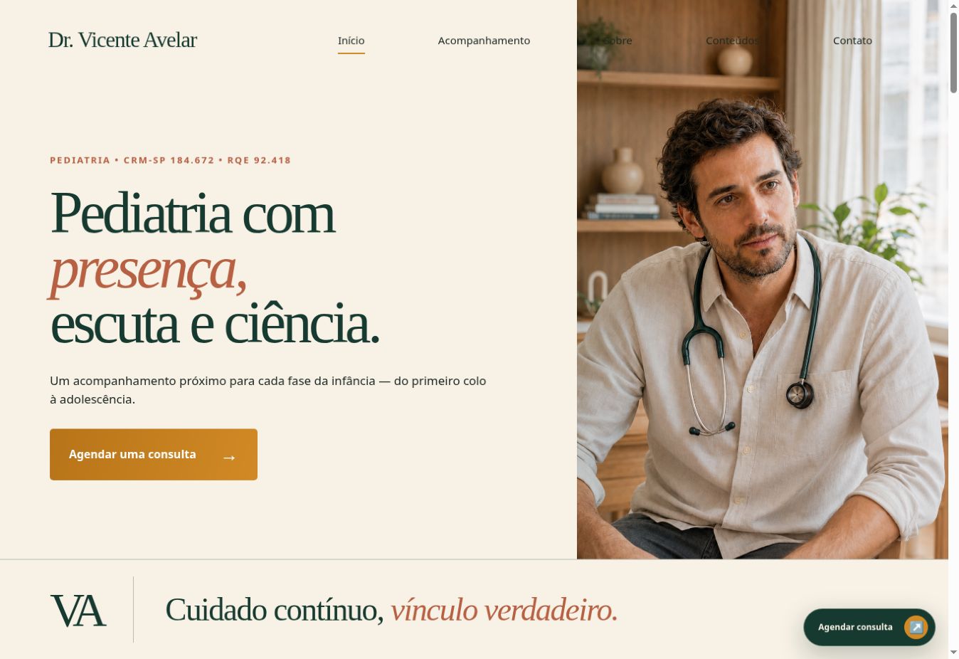 Preview do Dr. Vicente Avelar — Pediatria em São José dos Campos